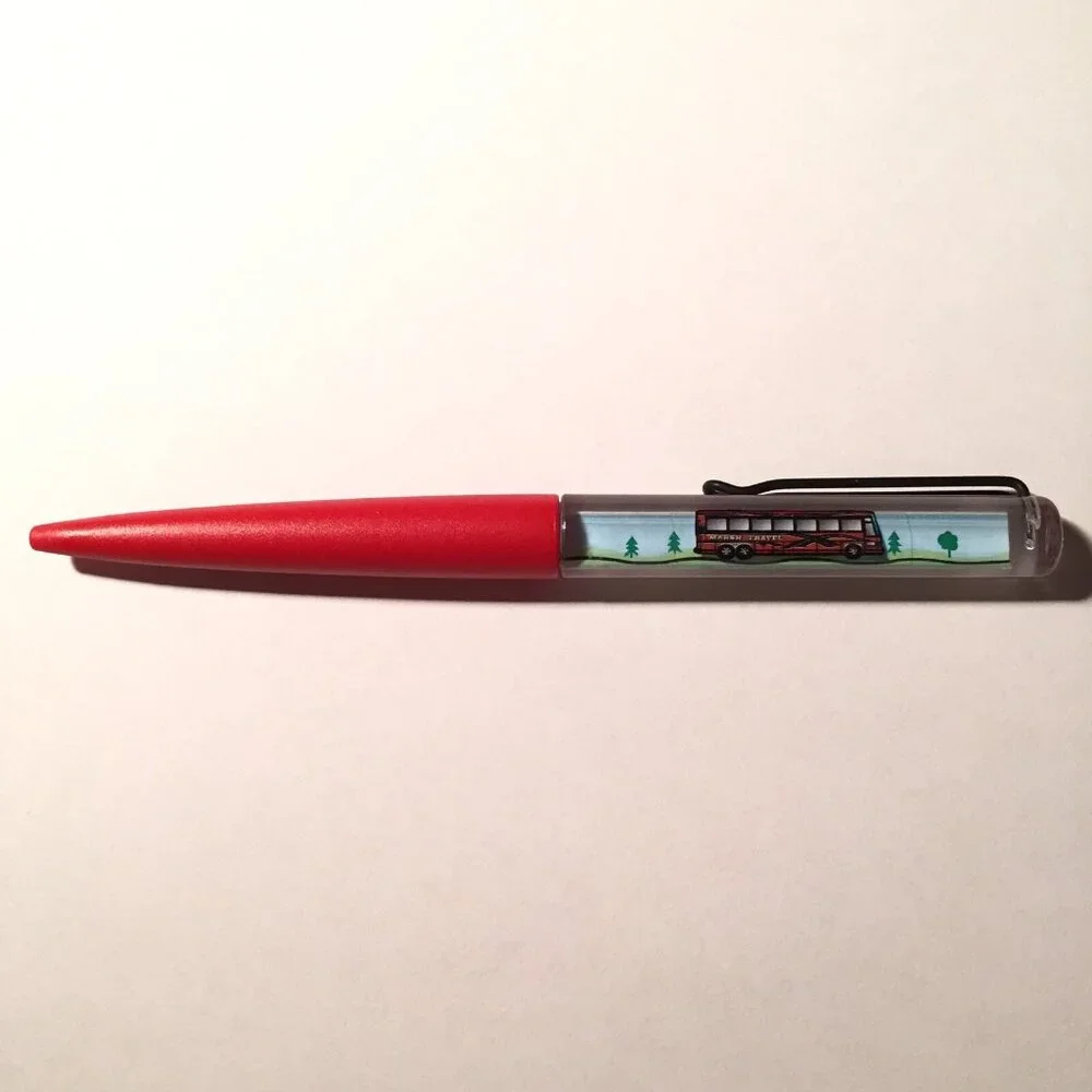 BJ Marsh Travel Agency Floaty Pen Tourism Advertising Promo Red Bus Moves